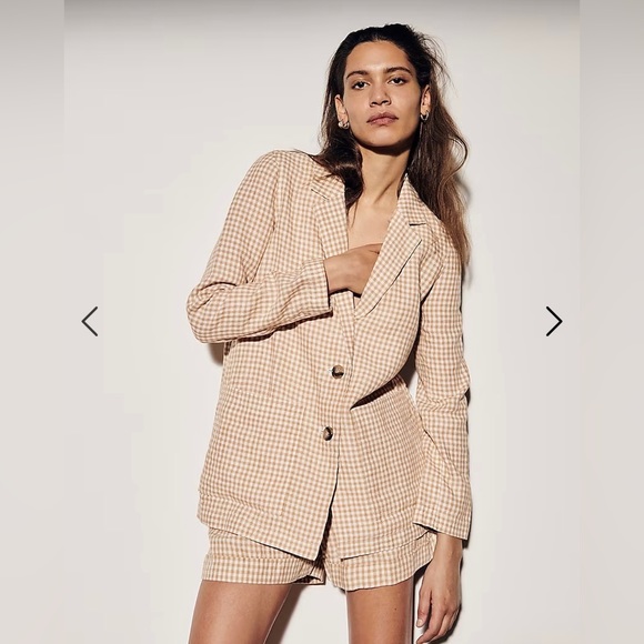 Madewell Linen Dorset Blazer in Gingham Check - Picture 4 of 11